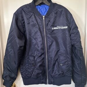 Disney Pixar Lightyear 2022  Blue Film Crew Bomber Flight Jacket Men's Medium
